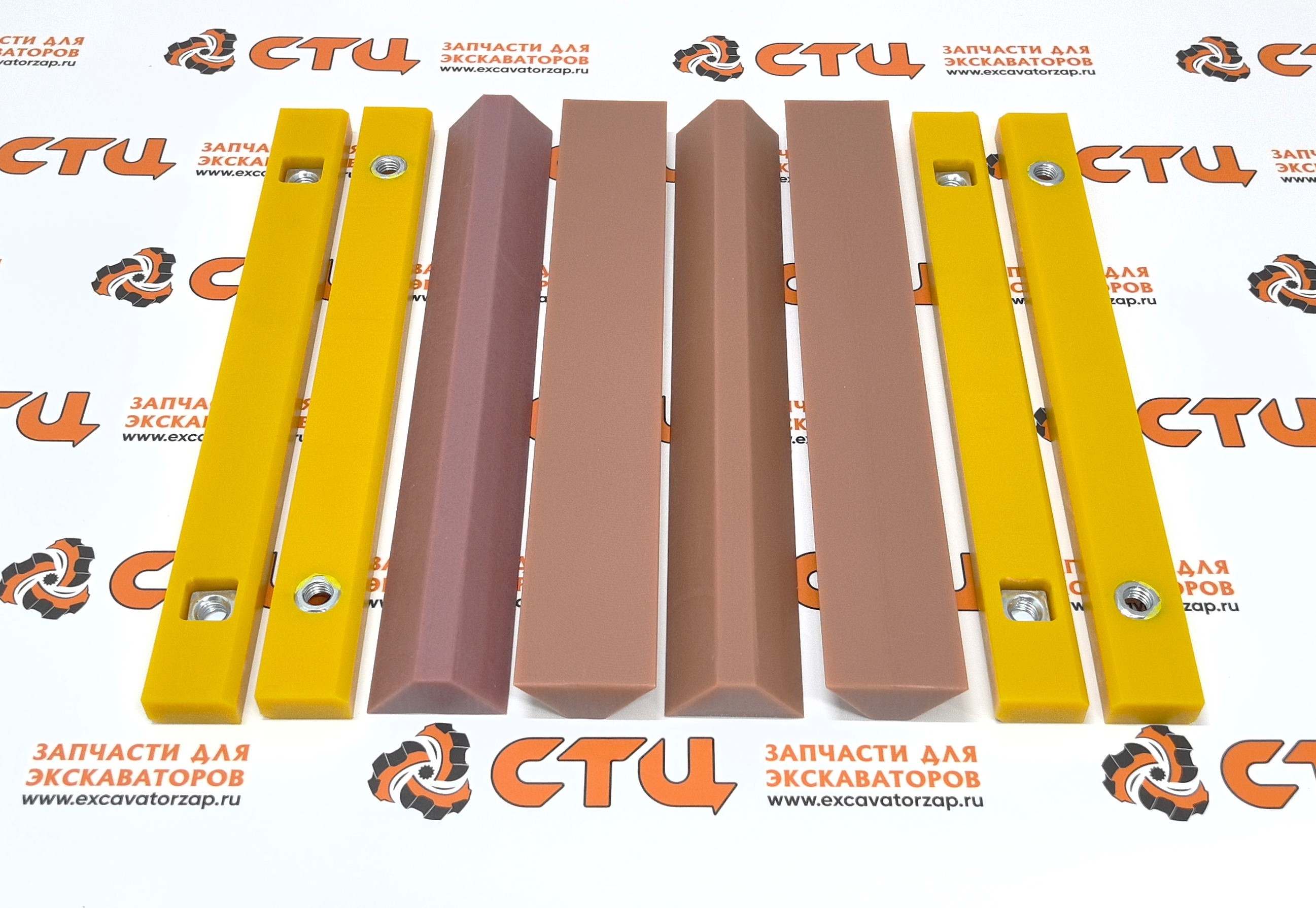 Комплект направляющих уплотнений телескопа (выдвижной рукояти) 61U2-72310, 61U2-72320 экскаватора погрузчика Hyundai H940S (комплект из 8шт)