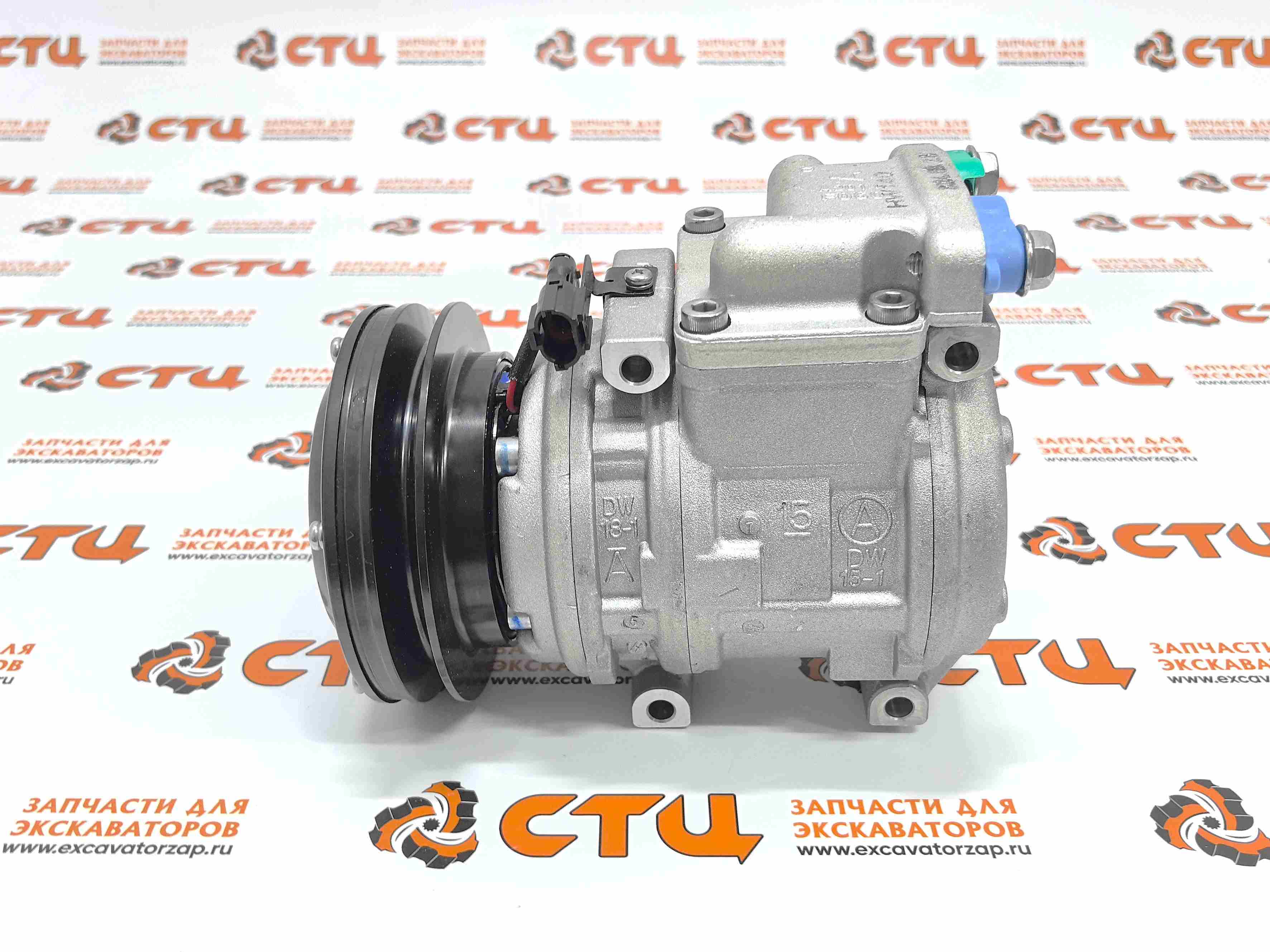 Компрессор кондиционера 11Q6-90091 (аналог, Корея) экскаватора HYUNDAI серии HX, WX