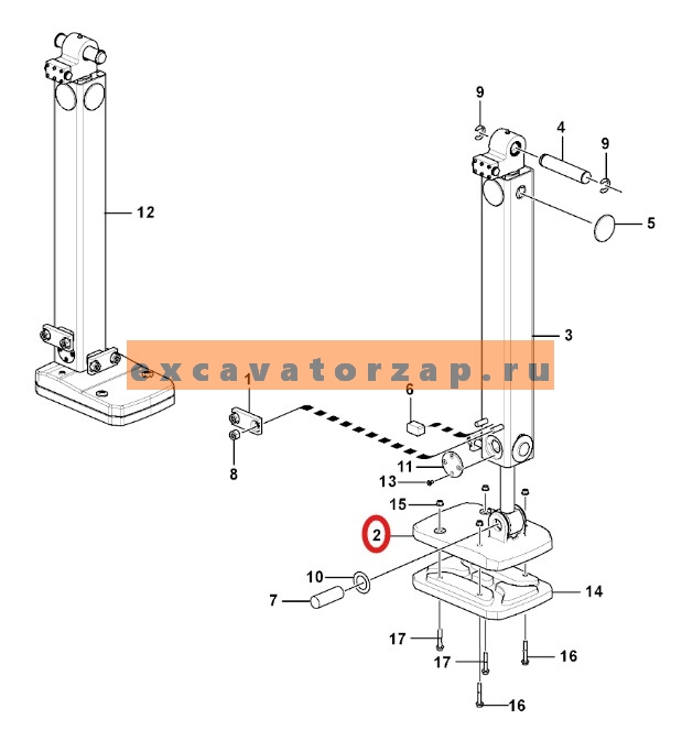 Опора аутригера VOE16209448 экскаватора погрузчика VOLVO BL61B, BL71B