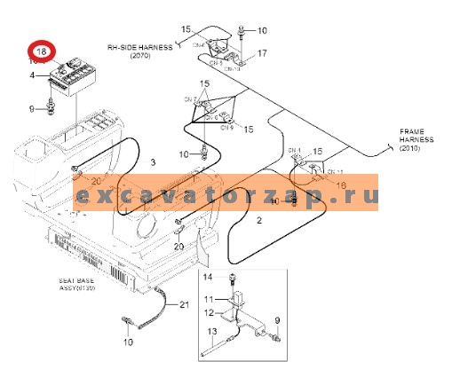 Панель приборов 21N7-40070 экскаватора HYUNDAI R140LC-7A, R160LC7A, R250LC7A, R8007AFS, R800LC7A