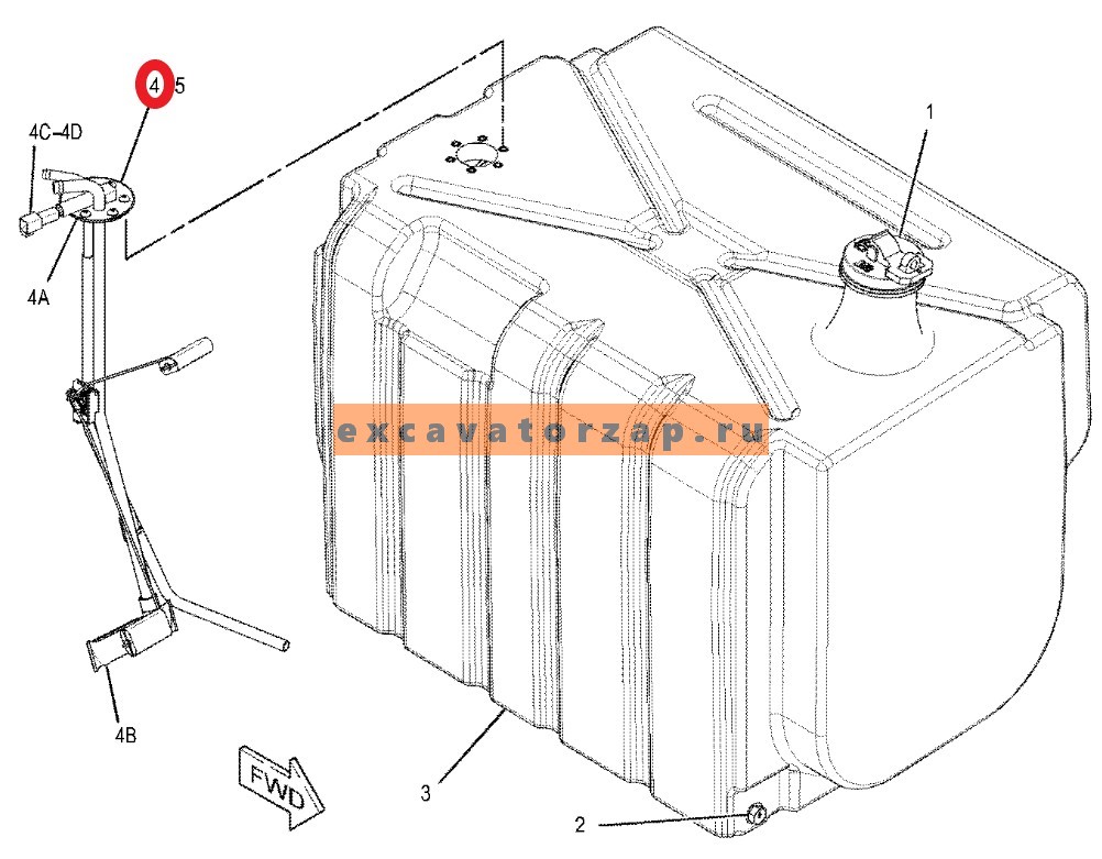Датчик 363-8475, 3638475 уровня топлива (указатель, поплавок в топливный бак) экскаватора погрузчика CAT428, CAT432, CAT434